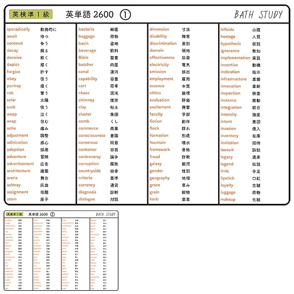 英検準1級 語彙・文法のみ　全18冊分　（オレンジと白プリントコピー） 英検準1級 語彙・文法のみ 全18冊分 （オレンジと白プリントコピー）